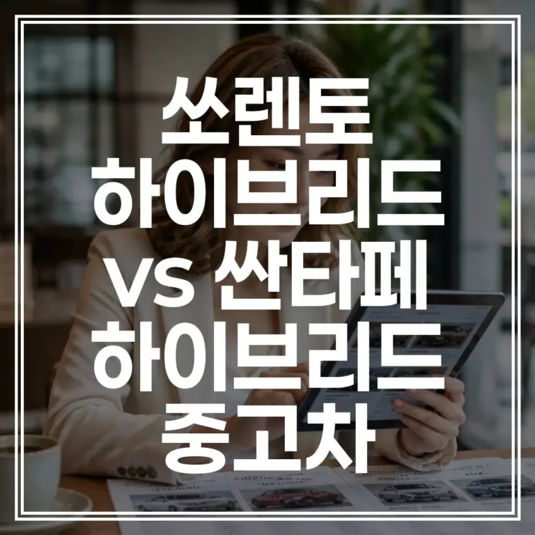 쏘렌토 하이브리드 vs 싼타페 하이브리드 중고차: 2026 패밀리카 승자는?