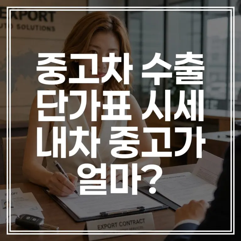 중고차 수출 단가표 시세|차종별 매입 기준 가격 총정리 (+실시간 견적)
