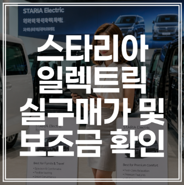2026 스타리아 일렉트릭 | 실구매가 및 보조금 (+확인)